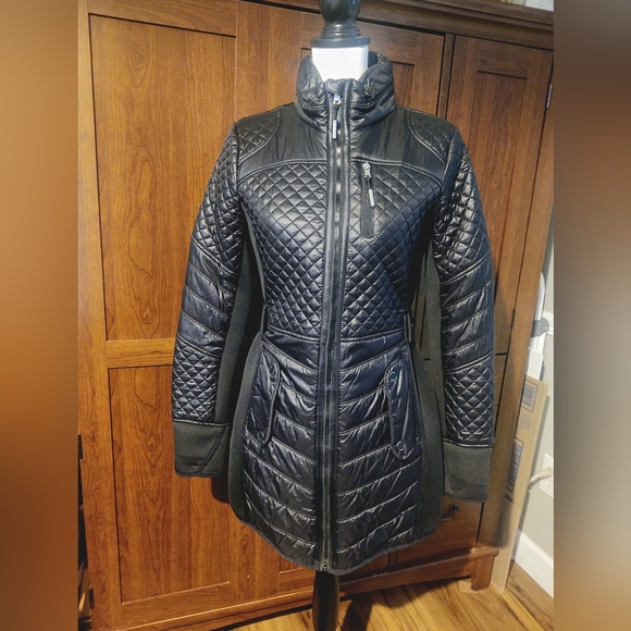 Michael Kors Mixed Media Quilted Coat Sz XS